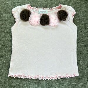 Oopsie Daisy Baby Girly Girl Culture Girls Pink Brown Short Sleeve shirt Size 4